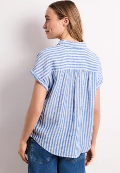 Gestreepte linnen blouse