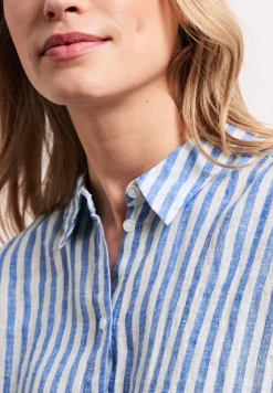 Gestreepte linnen blouse
