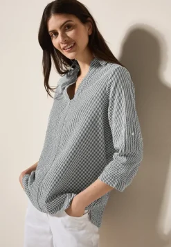 Gestreepte seersucker blouse
