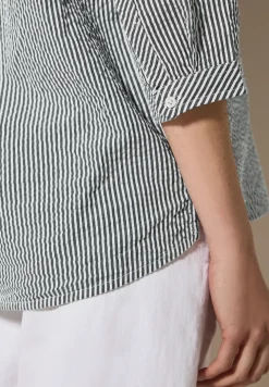 Gestreepte seersucker blouse
