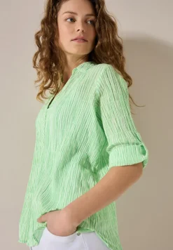 Gestreepte seersucker blouse