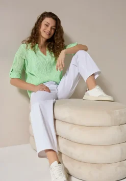 Gestreepte seersucker blouse