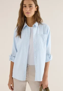 Gestreepte seersucker blouse