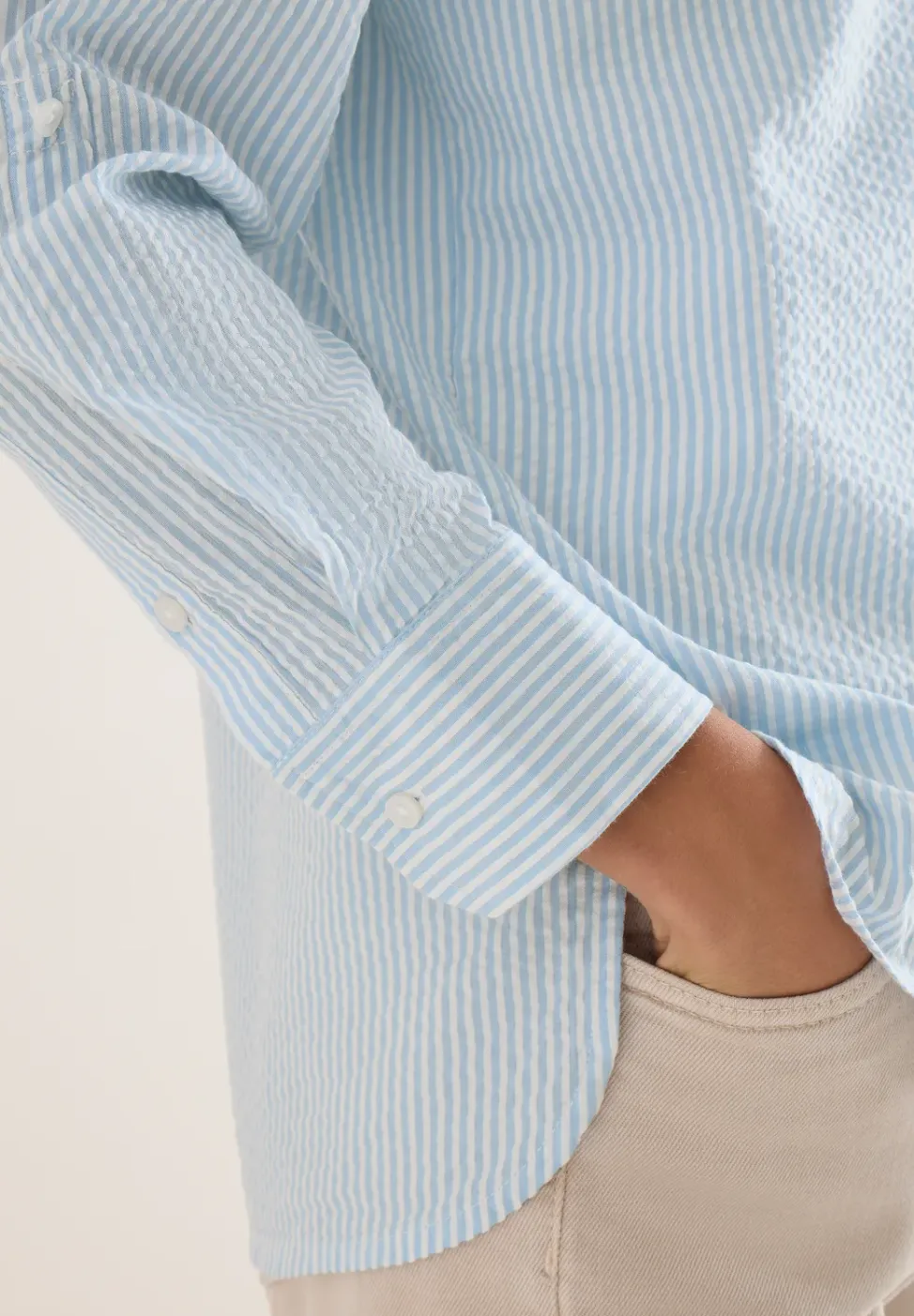 Gestreepte seersucker blouse