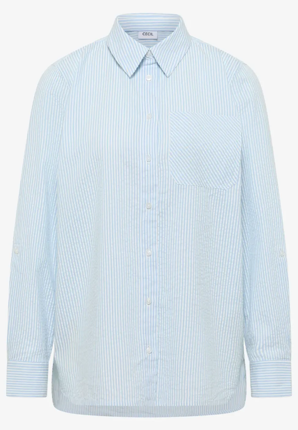 Gestreepte seersucker blouse