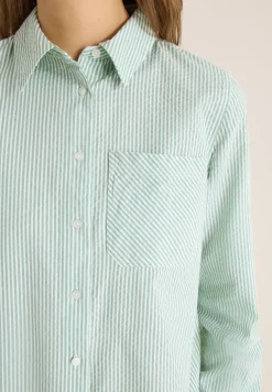 Gestreepte seersucker blouse
