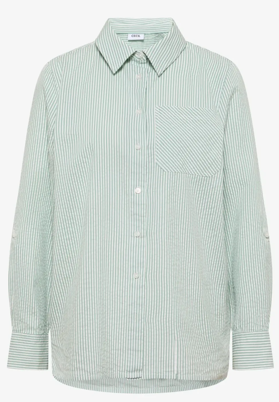 Gestreepte seersucker blouse