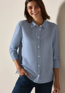 Gestreepte seersucker blouse
