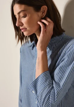 Gestreepte seersucker blouse