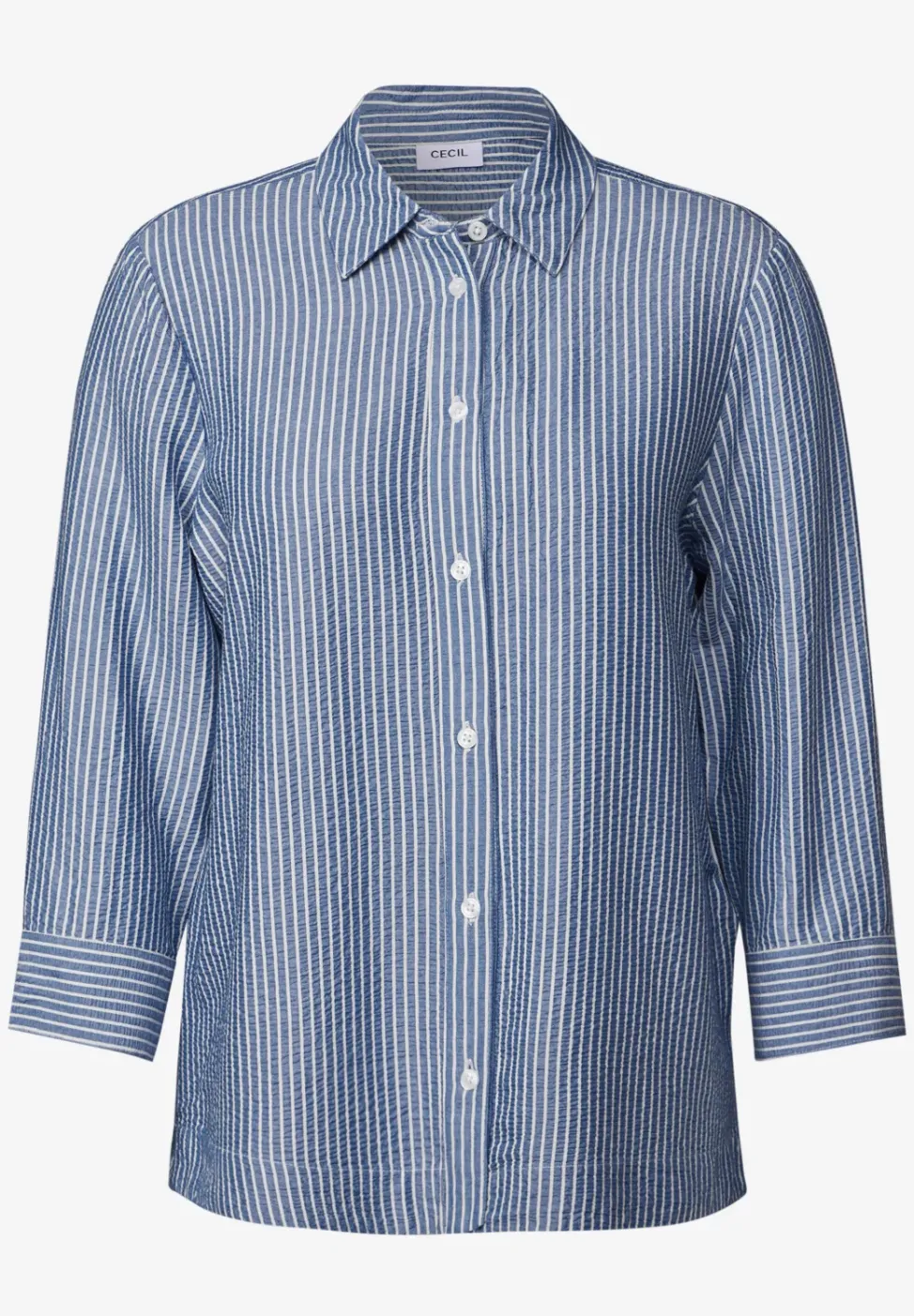 Gestreepte seersucker blouse