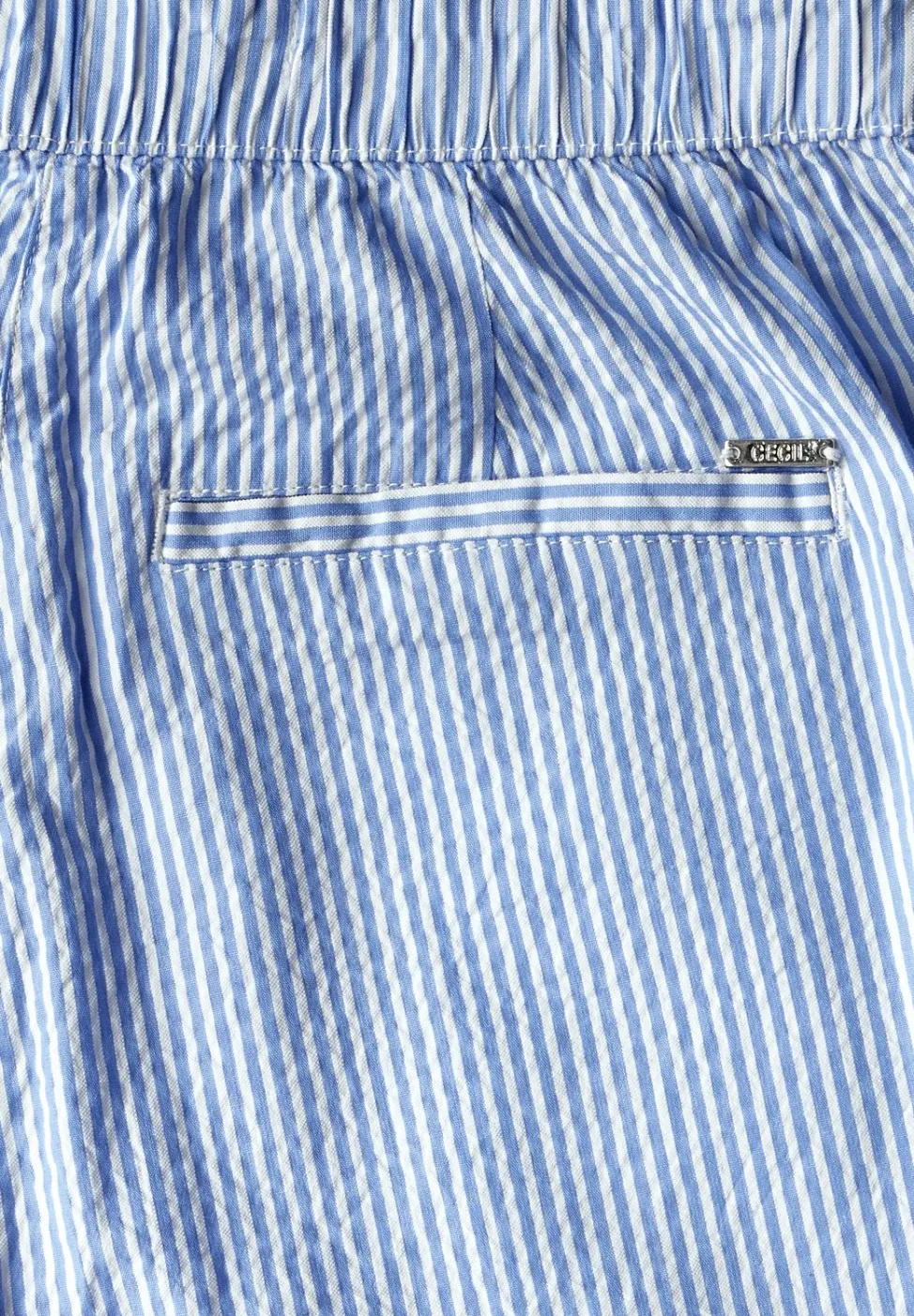 Gestreepte seersucker broek