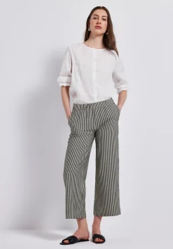 Gestreepte seersucker broek