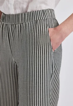 Gestreepte seersucker broek