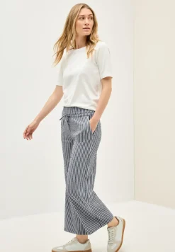Gestreepte seersucker broek