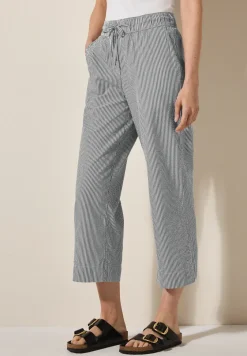 Gestreepte seersucker broek