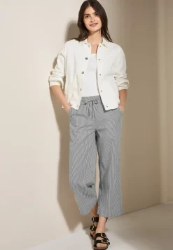 Gestreepte seersucker broek