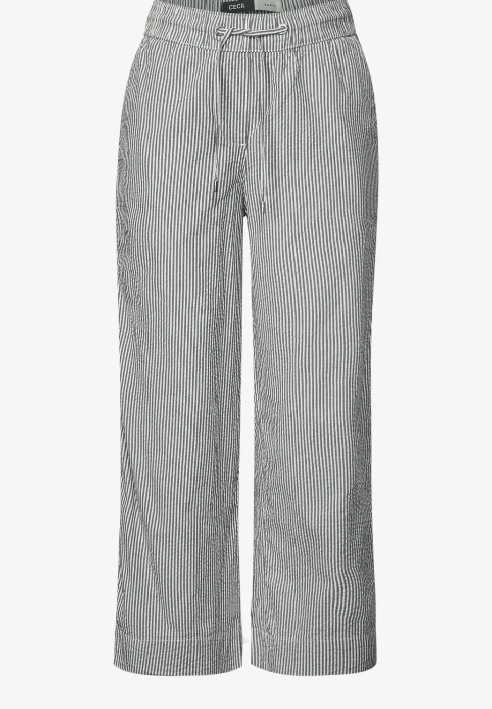 Gestreepte seersucker broek