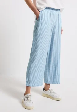 Gestreepte seersucker broek