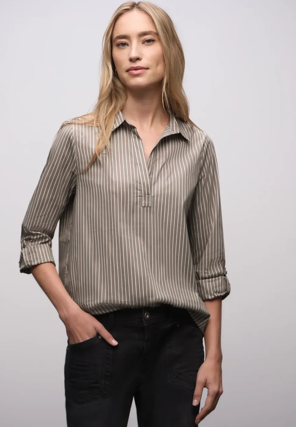 Gestreepte zakelijke blouse