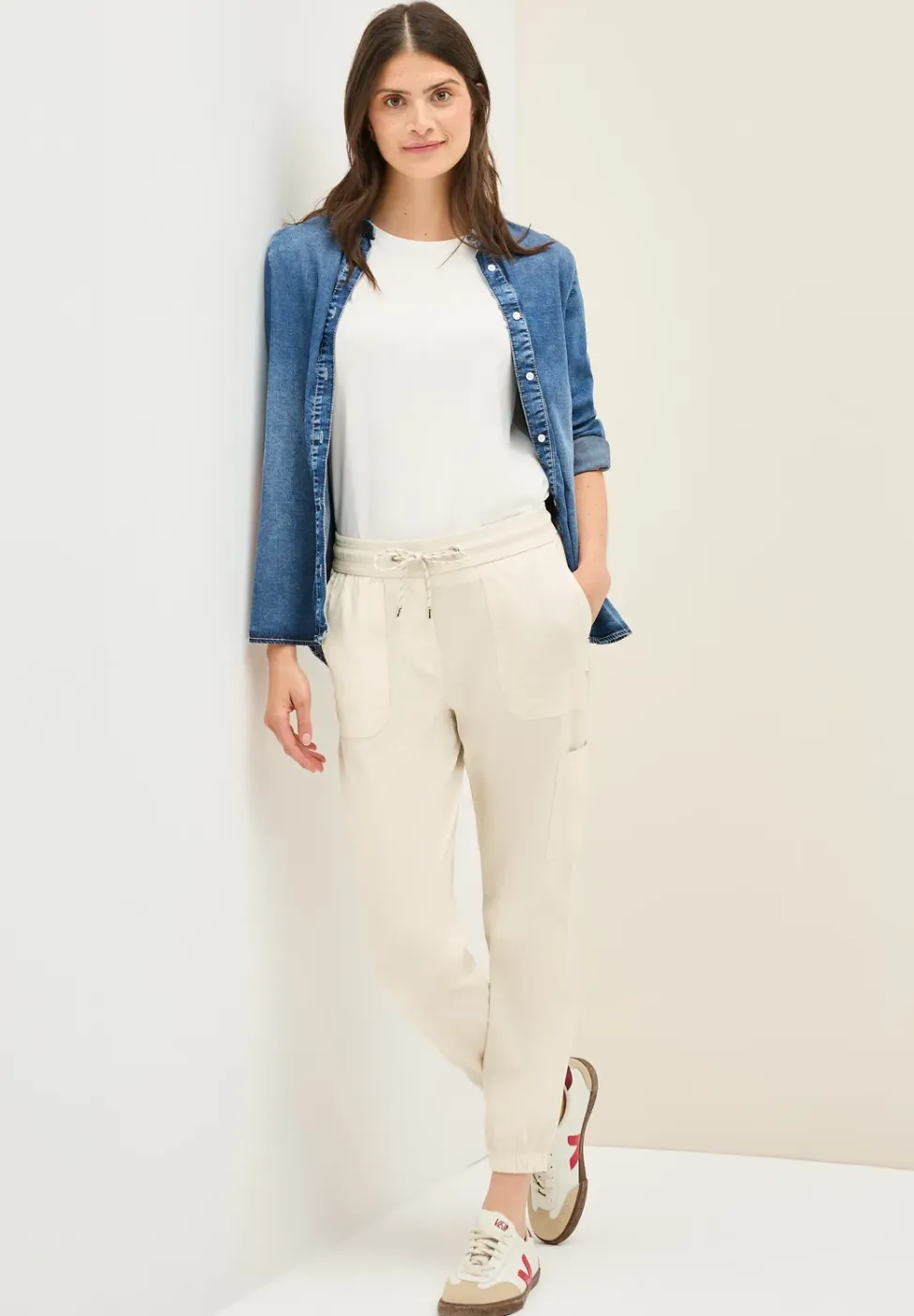 Gestreepte cargo broek