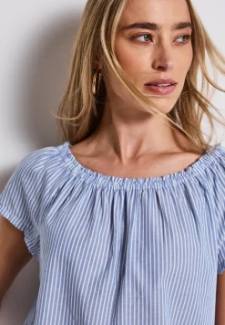 Gestreepte katoenen blouse