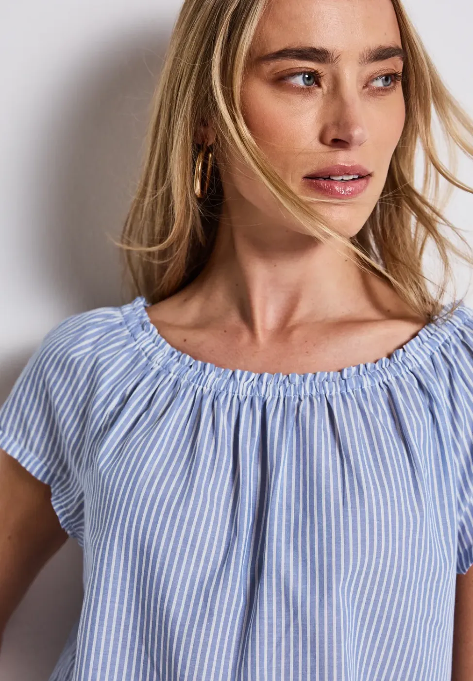 Gestreepte katoenen blouse