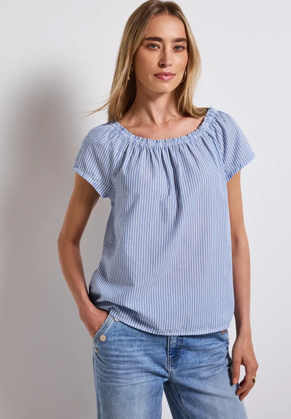 Gestreepte katoenen blouse