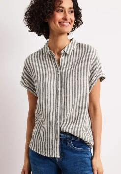Gestreepte linnen blouse