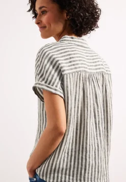 Gestreepte linnen blouse