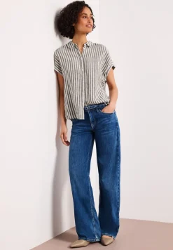 Gestreepte linnen blouse