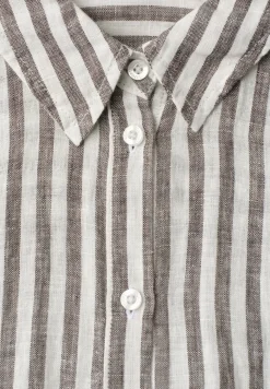 Gestreepte linnen blouse