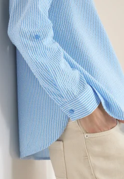 Gestreepte seersucker blouse