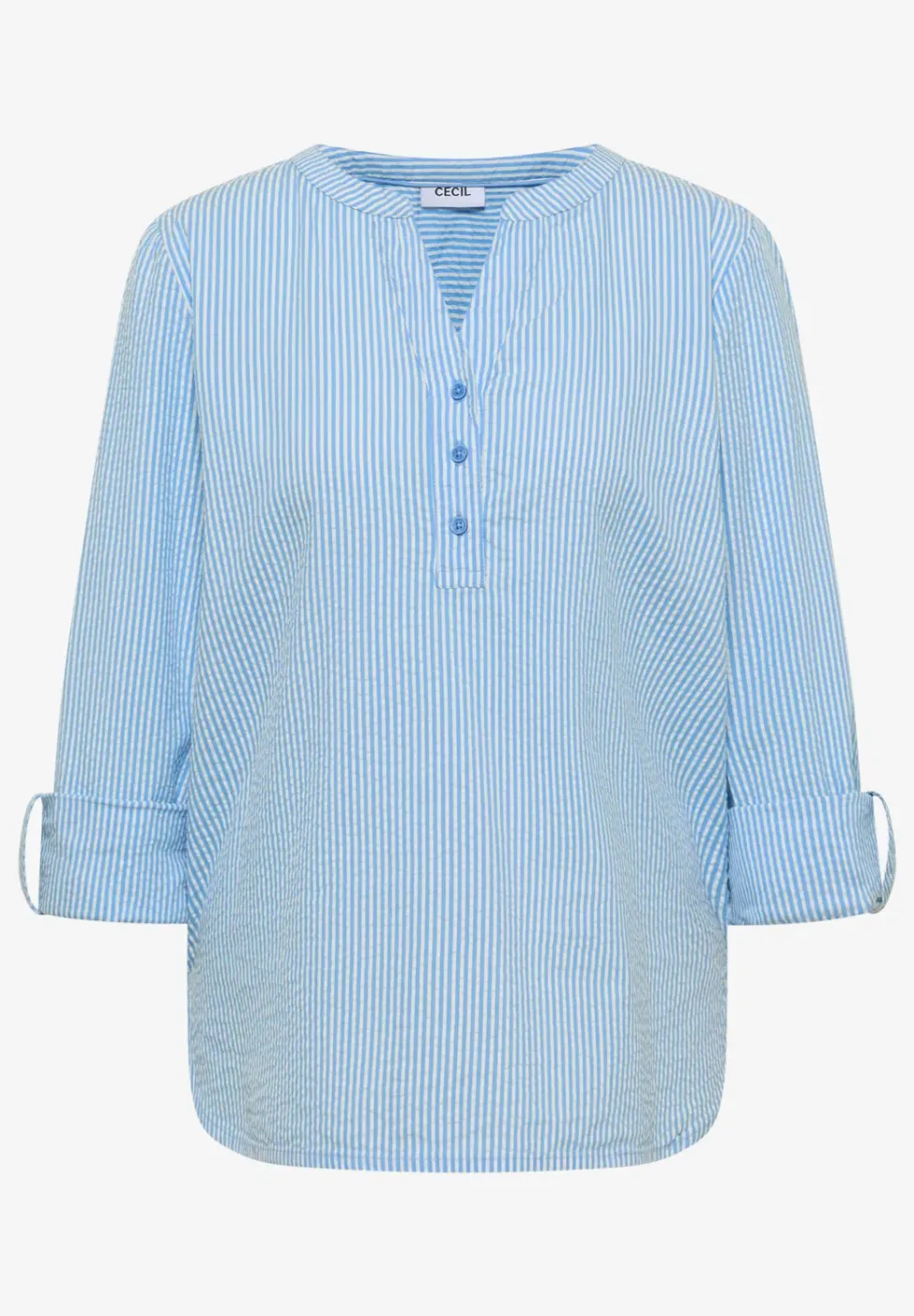 Gestreepte seersucker blouse