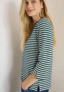 Gestreept shirt met structuur