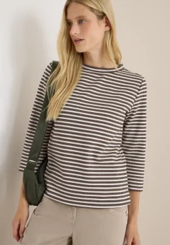 Gestreept shirt met structuur