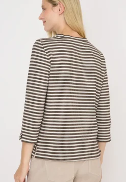 Gestreept shirt met structuur
