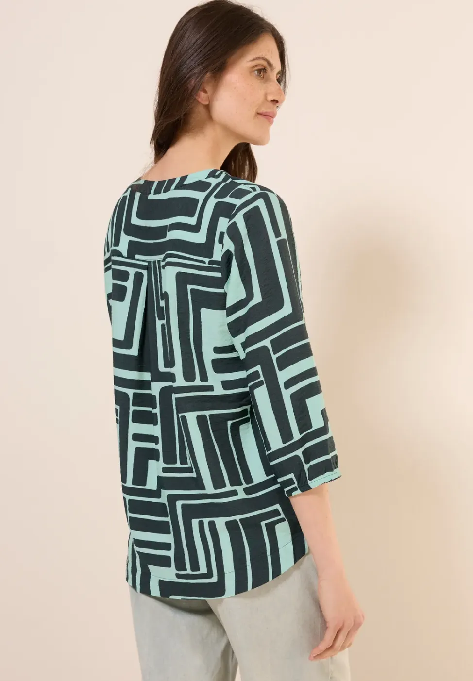 Gestructureerde blouse met patroon