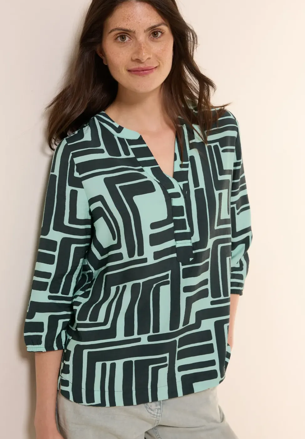 Gestructureerde blouse met patroon