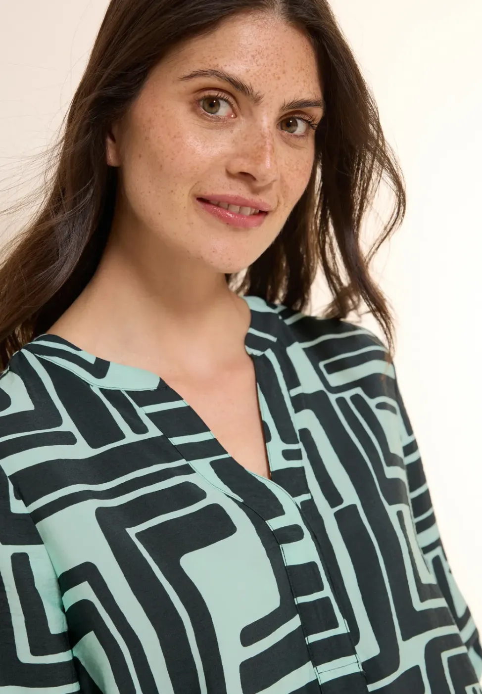 Gestructureerde blouse met patroon