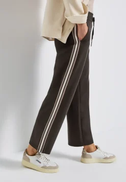 Gestructureerde broek met rechte leg