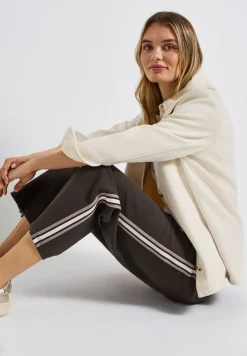 Gestructureerde broek met rechte leg
