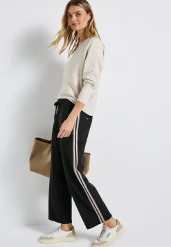 Gestructureerde broek met rechte leg