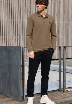 Gestructureerde polo met lange mouwen