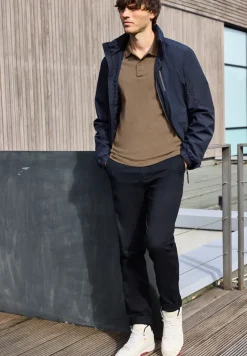 Gestructureerde polo met lange mouwen