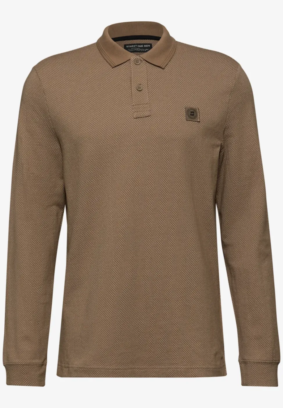 Gestructureerde polo met lange mouwen