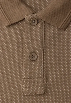 Gestructureerde polo met lange mouwen