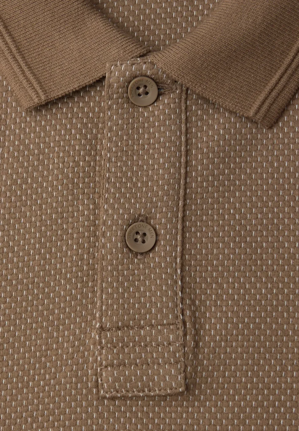 Gestructureerde polo met lange mouwen