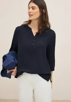 Gestructureerde blouse in effen kleur