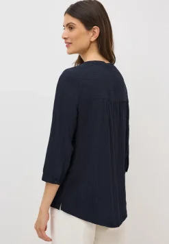 Gestructureerde blouse in effen kleur