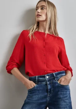 Gestructureerde blouse met borduursel